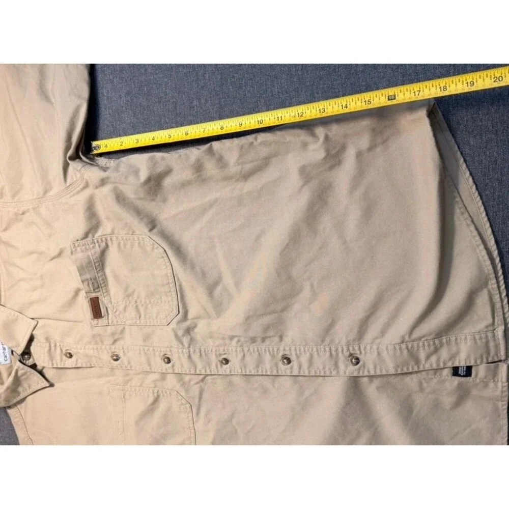Vintage Carhartt Tradesman Canvas Work Shirt - Beige (Size XL)
